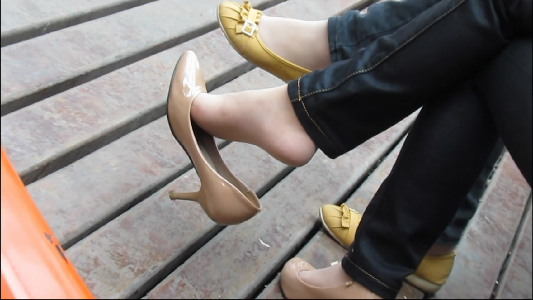 Two women’s shoeplay 